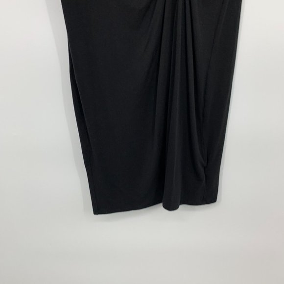 Gap Dress Black Twist Knotted Short Sleeve Lyocell - Picture 5 of 9